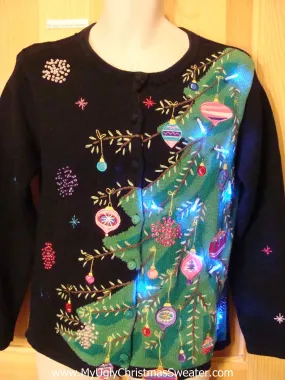 Tilted Tree Funny Light Up Christmas Sweater