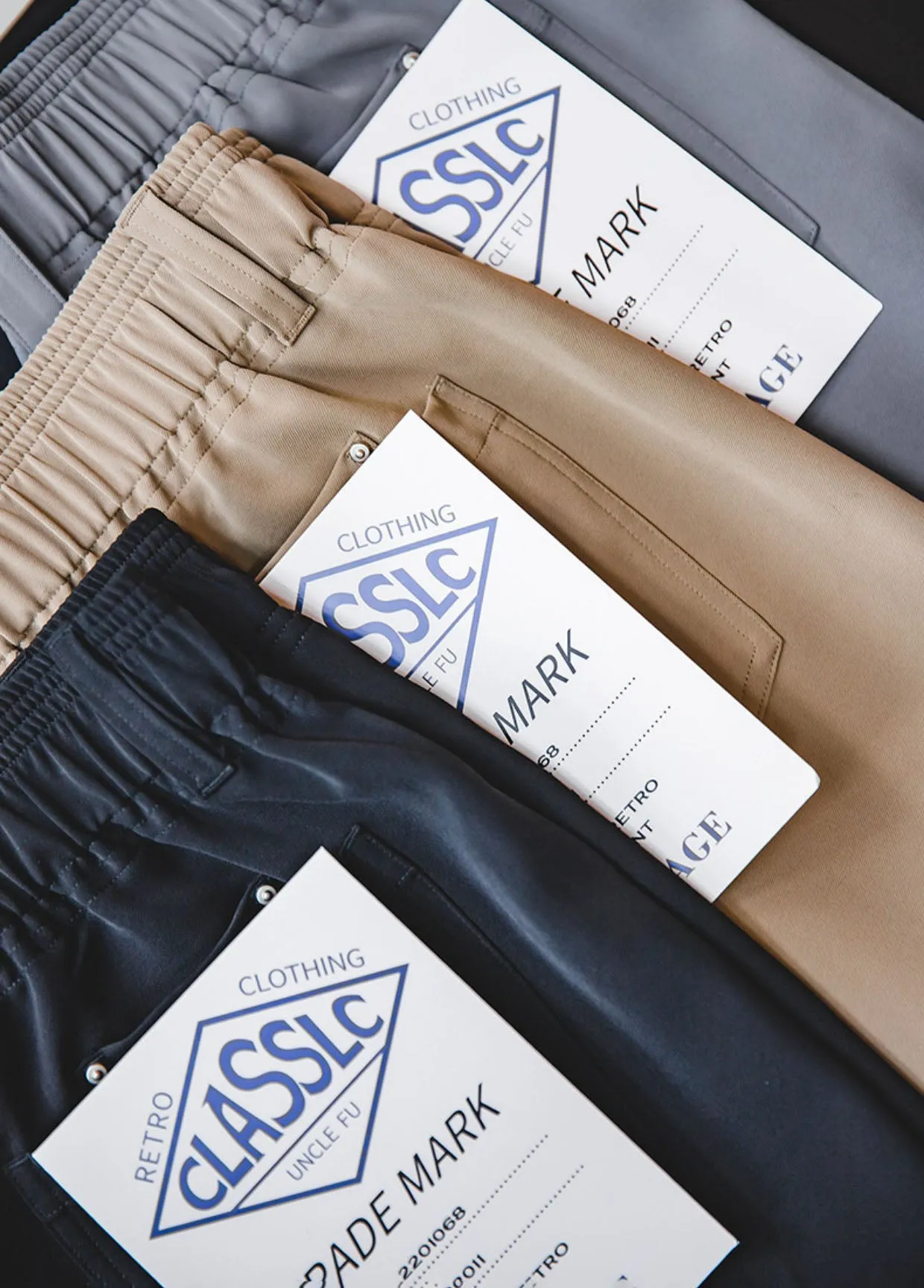Tooling Casual Anti-Wrinkle Elastic-Waist Straight Men's Trousers