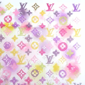 Trendy Inspired Louis Vuitton Scarf Muffler Handkerchief Monogram Cotton White/multicolor Women's