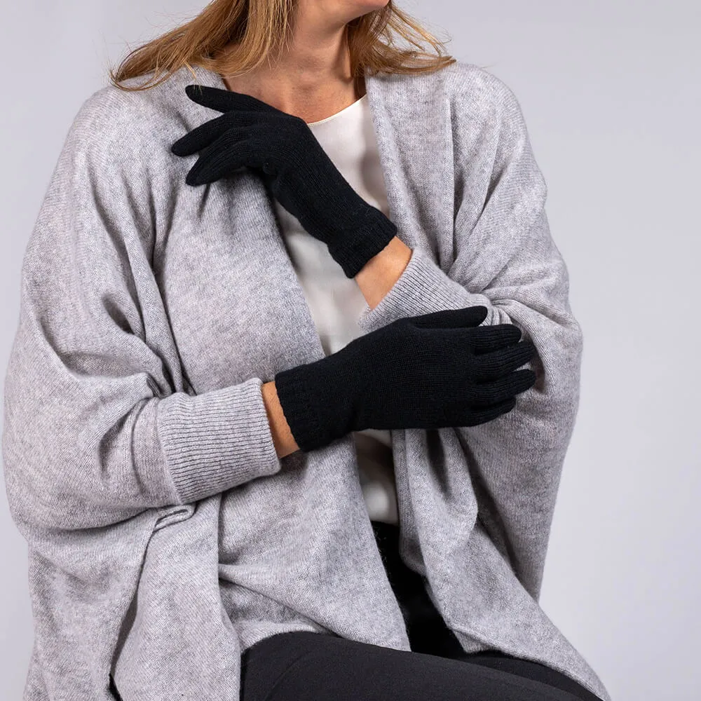 Two Tone Cashmere Snood and Cashmere Gloves Set