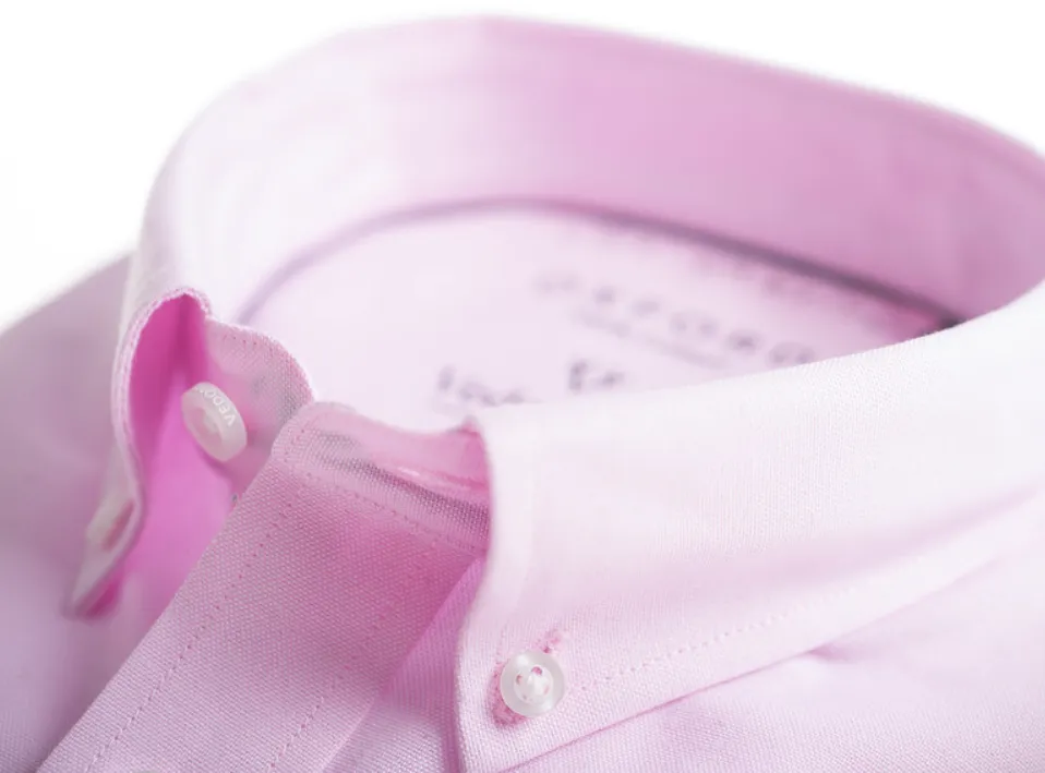 VEDONEIRE<BR>
Long Sleeve Oxford Shirt<BR>
Blue, Pink, White<BR>