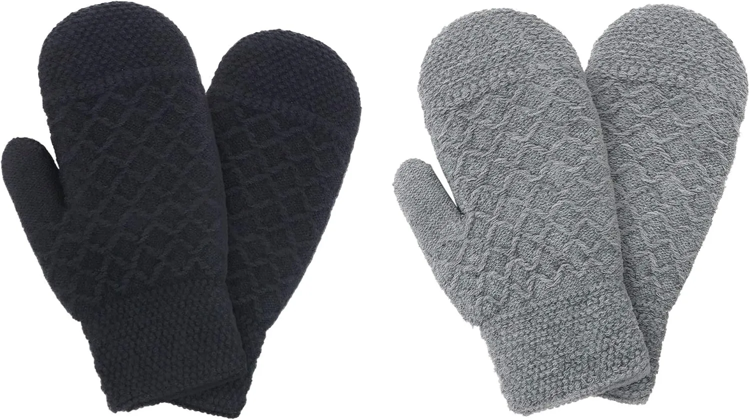 Verabella Women Mittens Winter Knit Sherpa Lined Girls Mittins