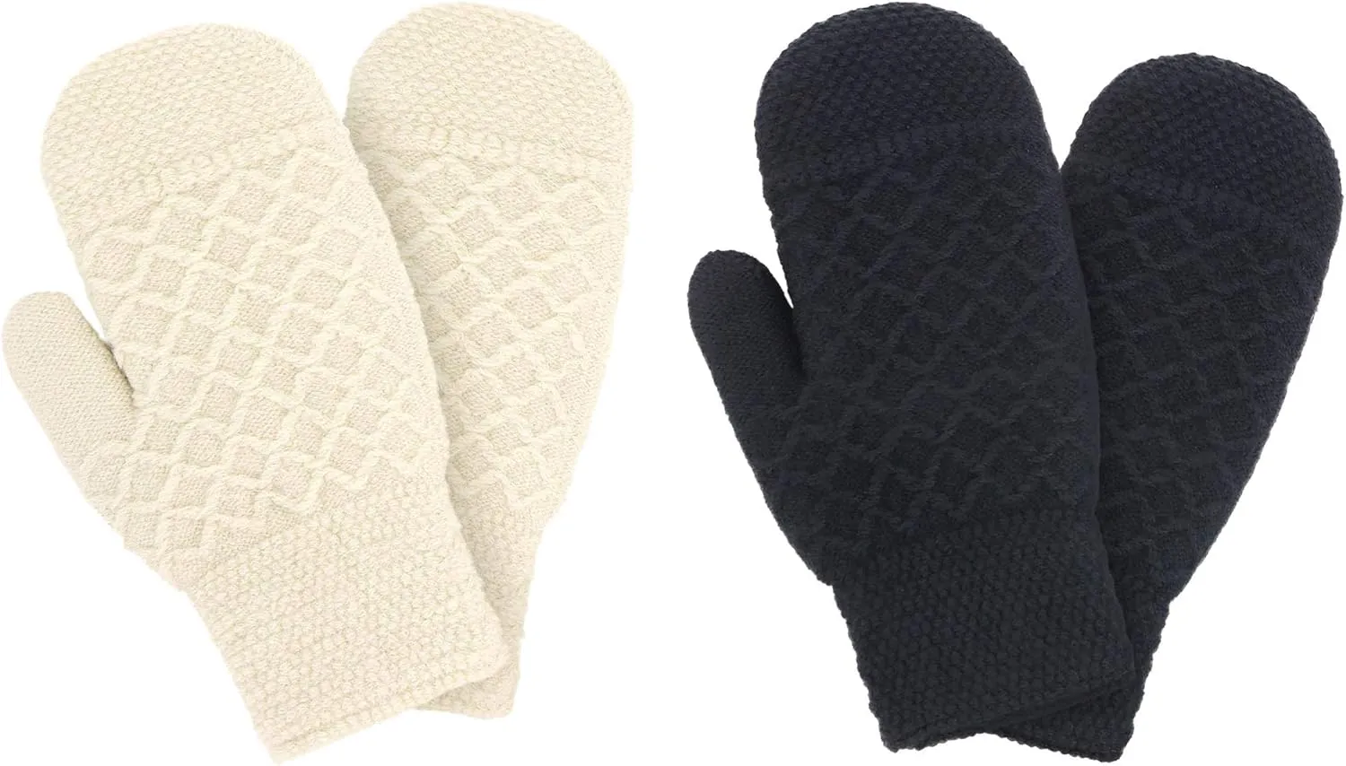 Verabella Women Mittens Winter Knit Sherpa Lined Girls Mittins