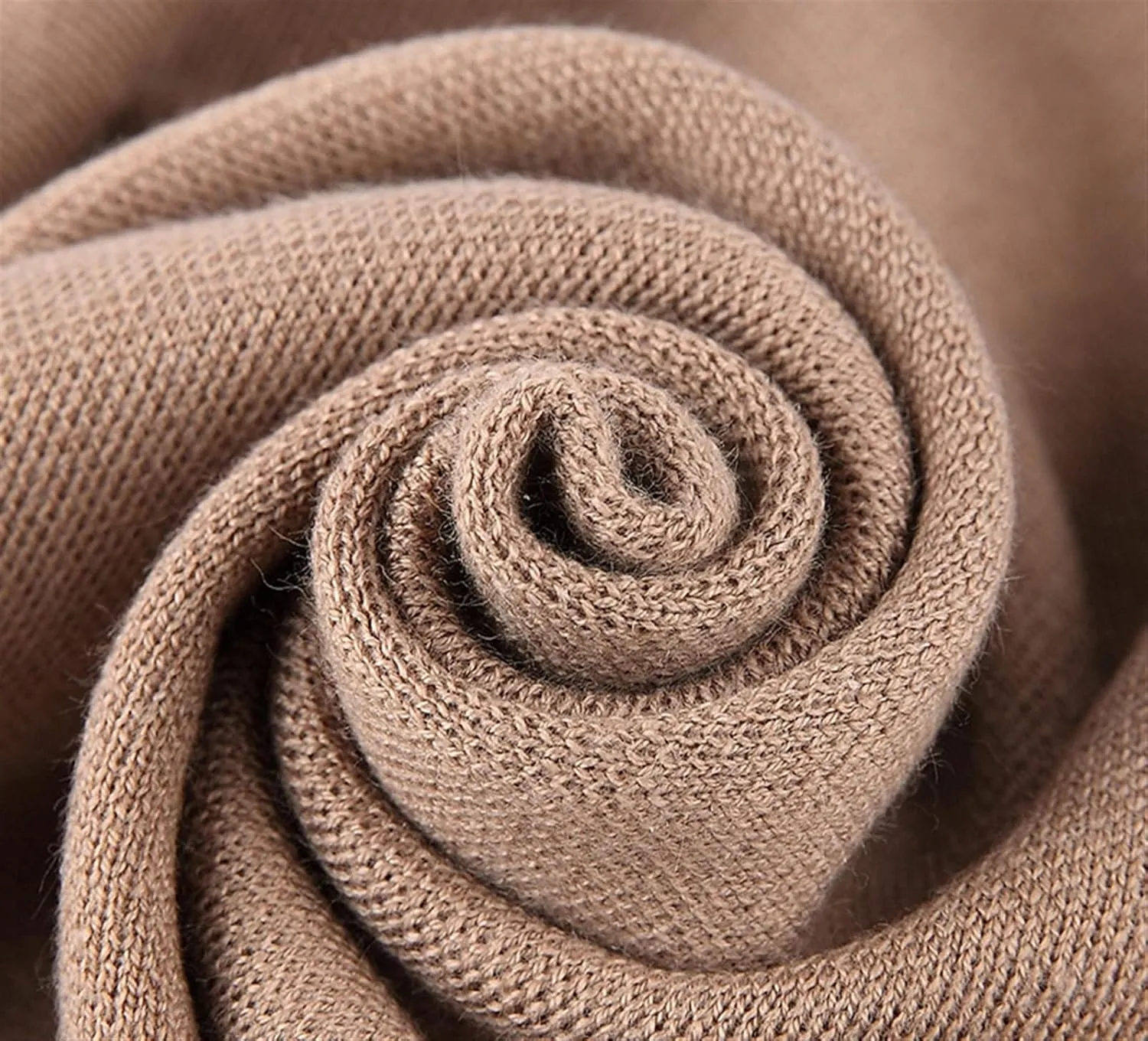 Warm Winter Solid Scarf Men Cashmere Feel Soft Long Scarves Unisex Beige, 69x30 Inch