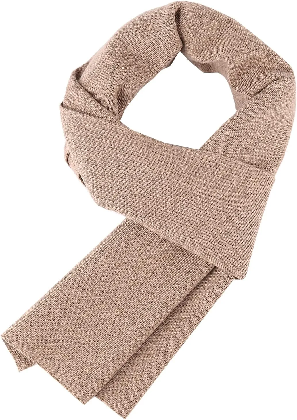 Warm Winter Solid Scarf Men Cashmere Feel Soft Long Scarves Unisex Beige, 69x30 Inch