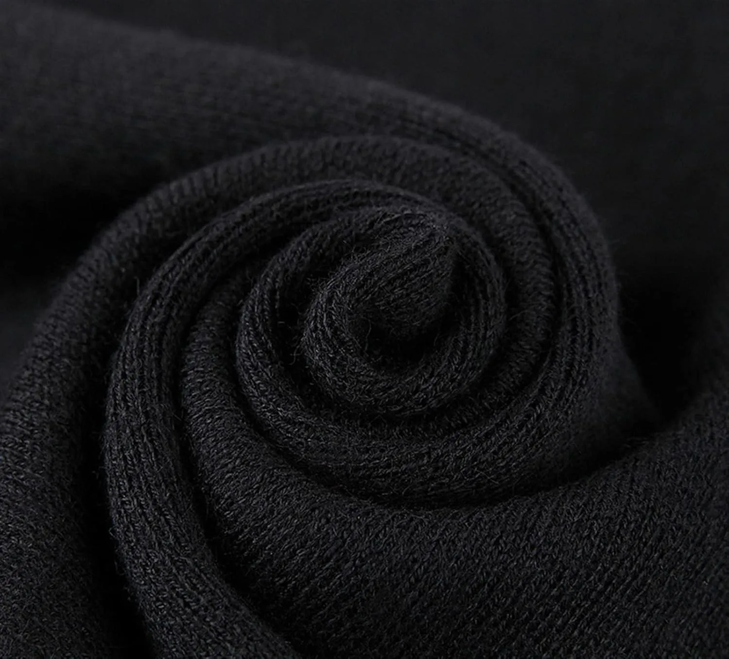 Warm Winter Solid Scarf Men Cashmere Feel Soft Long Scarves Unisex Black, 69x30 Inch