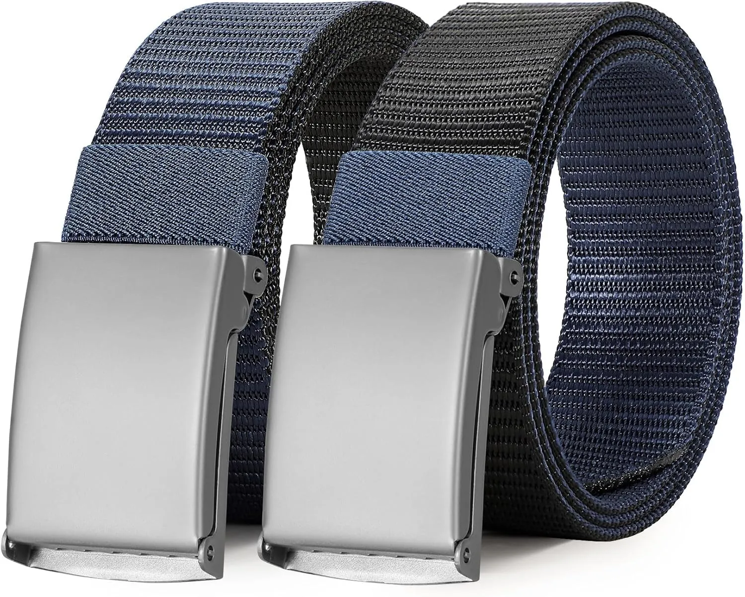 WERFORU Men Tactical Belt Nylon Belt for Men Golf Belt Reversible Belt with Flip-Top Metal Buckle Hiking Work-2-in-1 Belt