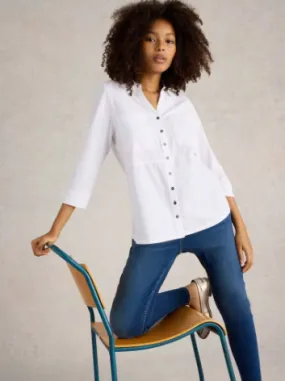 WHITE STUFF<BR>
Missy Shirt<BR>
Cream white<BR>