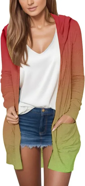 Womens Cardigans 2024 Summer Lightweight Long Sleeve with Pockets Plus Size Casual Loose Thin Open Front Cardigan