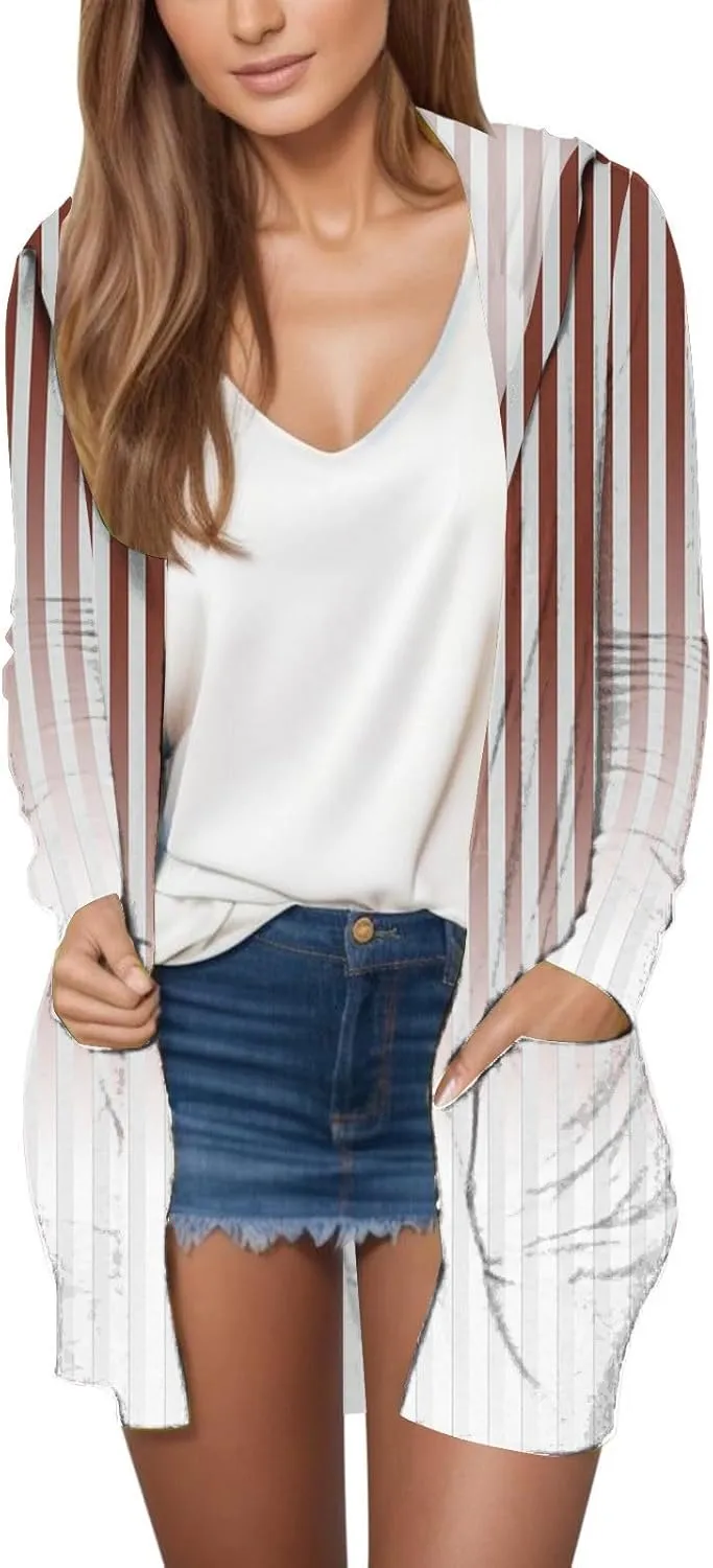 Womens Cardigans Summer Lightweight Long Sleeve with Pocket 2024 Plus Size Casual Comfy Thin Open Front Cardigans