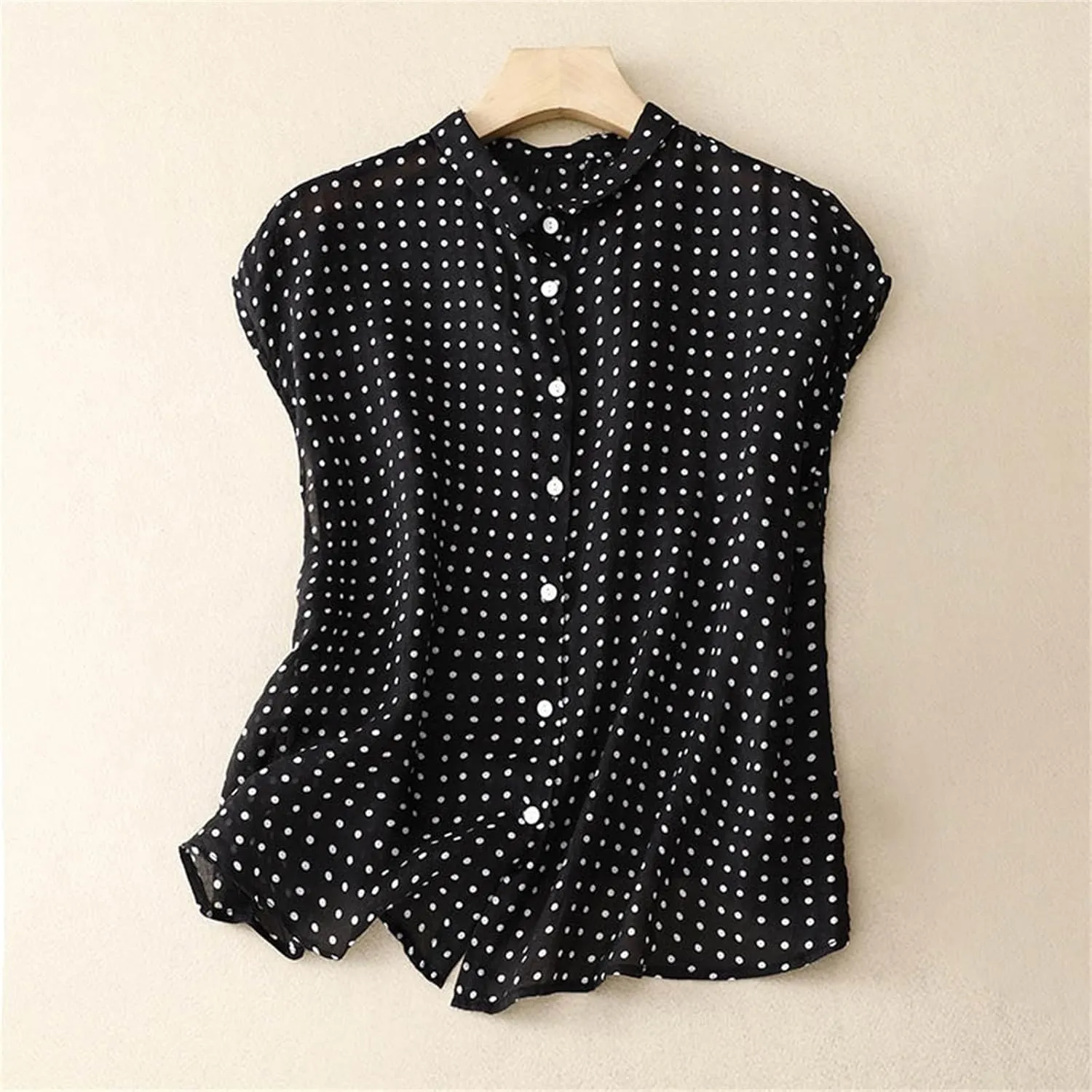 Women's Linen Shirt Short Sleeve Business Blouse V Neck Loose Soft Tops 2025 Summer Casual Trendy T-Shirts