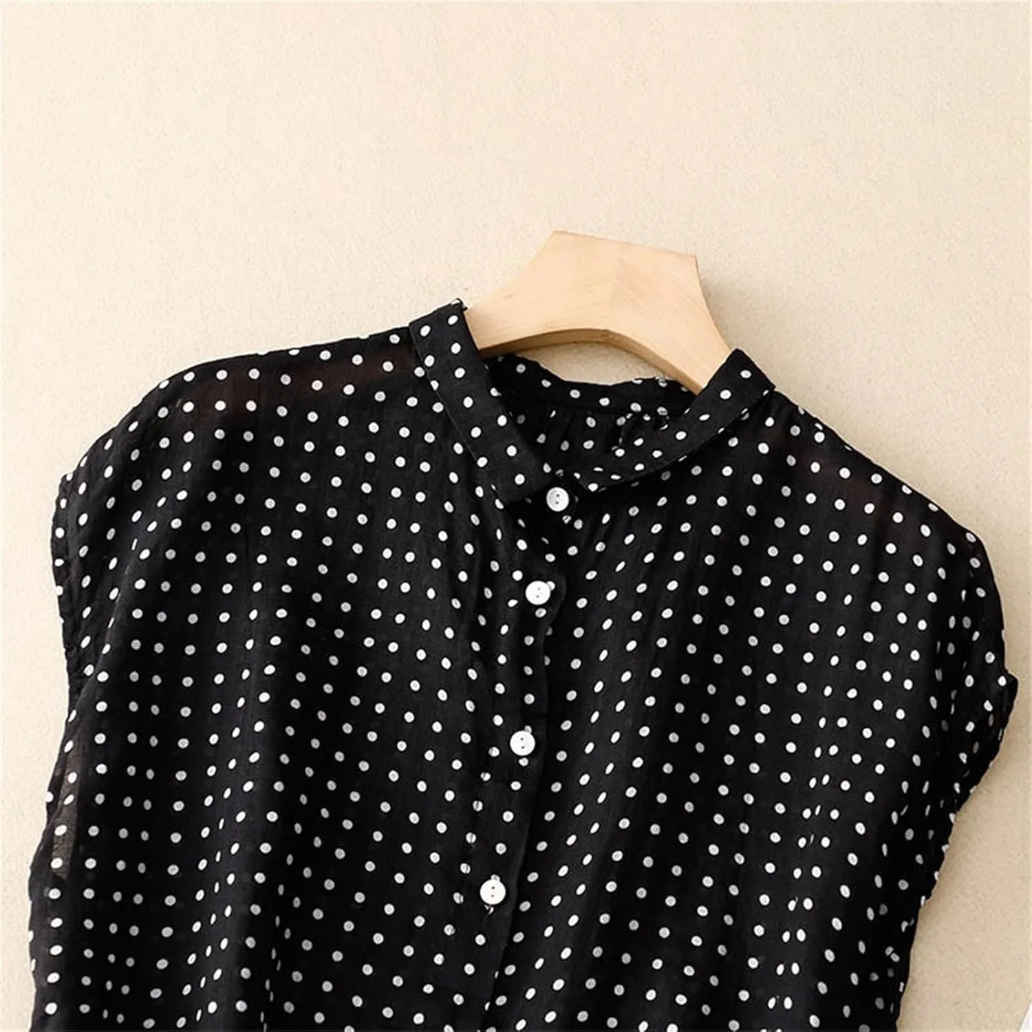 Women's Linen Shirt Short Sleeve Business Blouse V Neck Loose Soft Tops 2025 Summer Casual Trendy T-Shirts