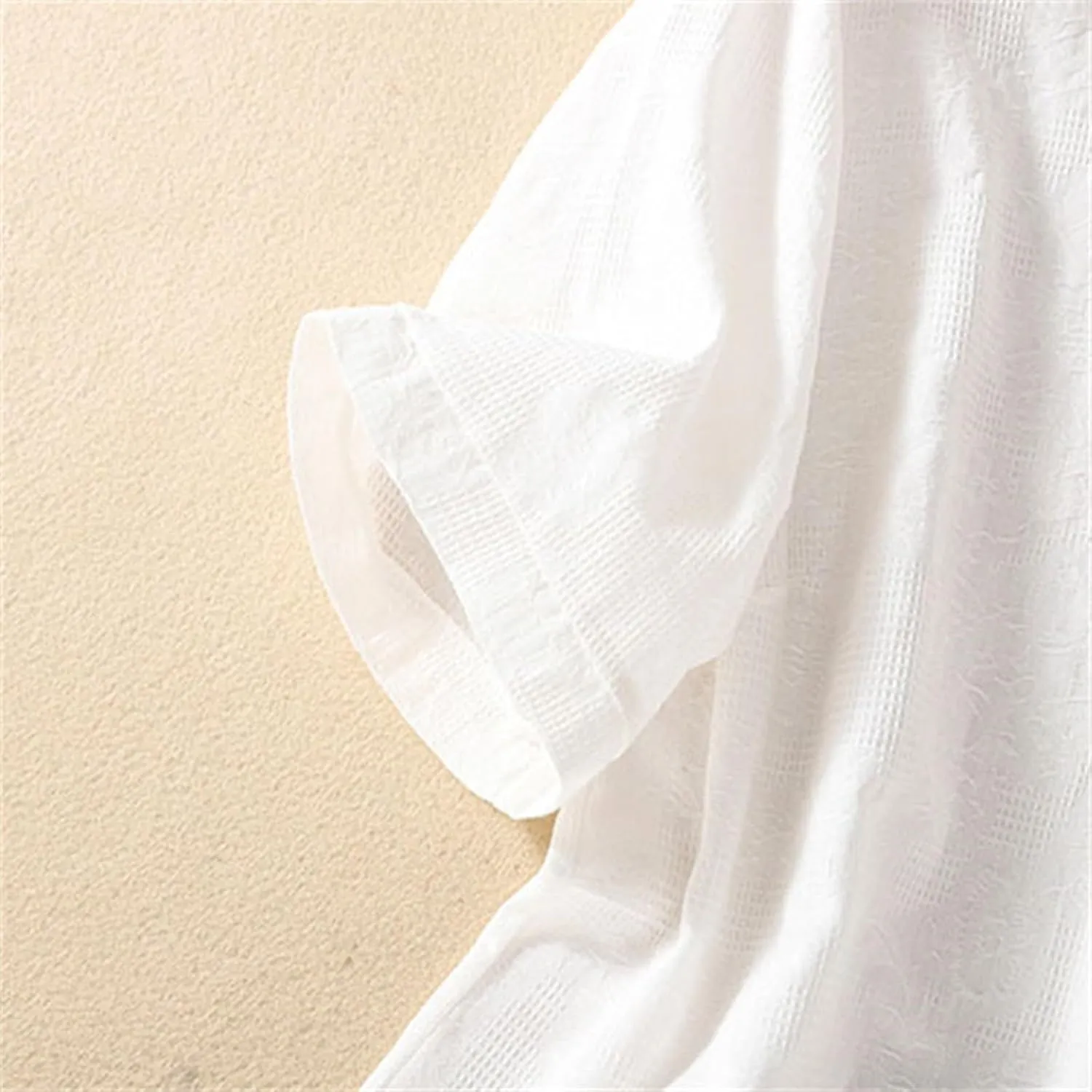 Women's Linen Shirt Short Sleeve Business Blouse V Neck Loose Soft Tops 2025 Summer Casual Trendy T-Shirts
