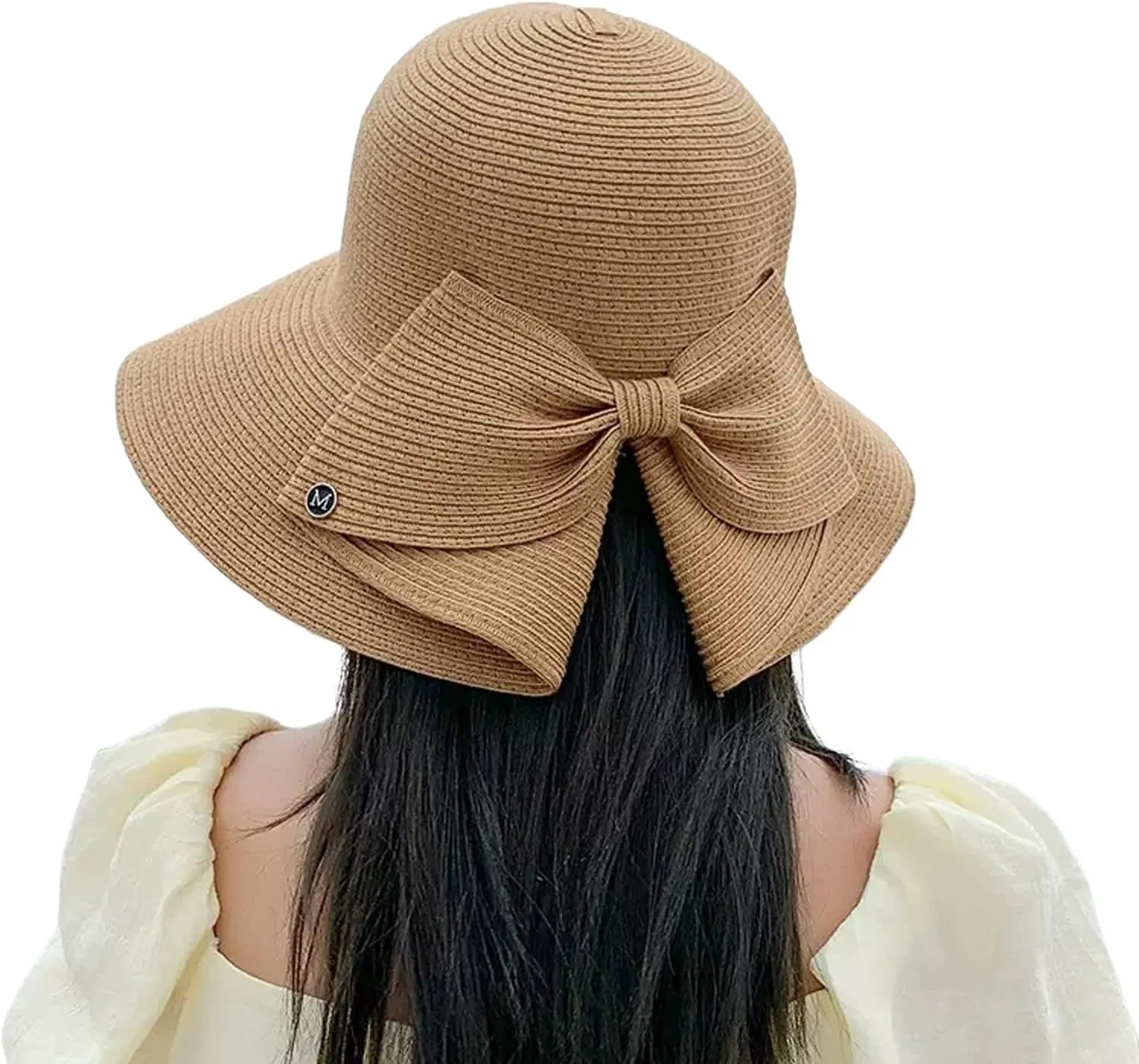 Women's Spring and Summer Outings Bowknot Big Brim Beach Hat Fashion Sun Hat Sunshade Sun Hat Adult Pool Hat