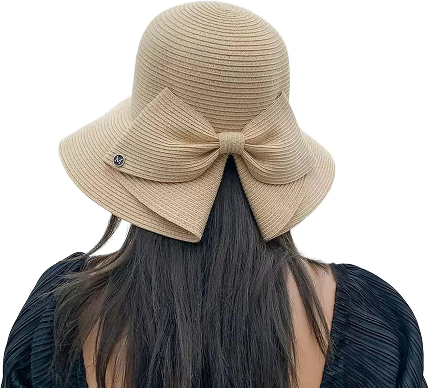Women's Spring and Summer Outings Bowknot Big Brim Beach Hat Fashion Sun Hat Sunshade Sun Hat Adult Pool Hat