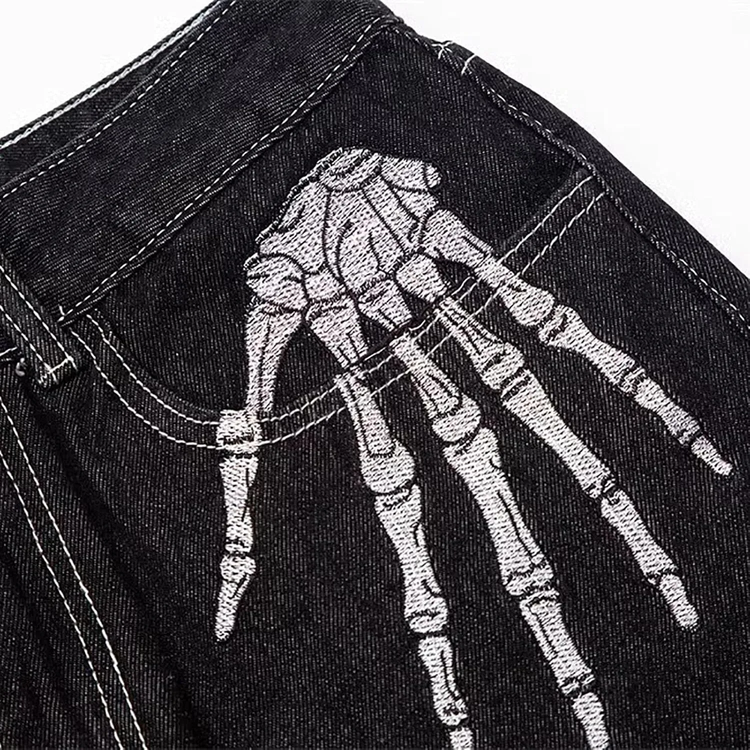 Y2k Jeans Men Hip Hop Baggy Pant Straight Leg Star Graphic Denim Jogger Loose Fit Goth Streetwear Harajuku Denim Pant Trouser