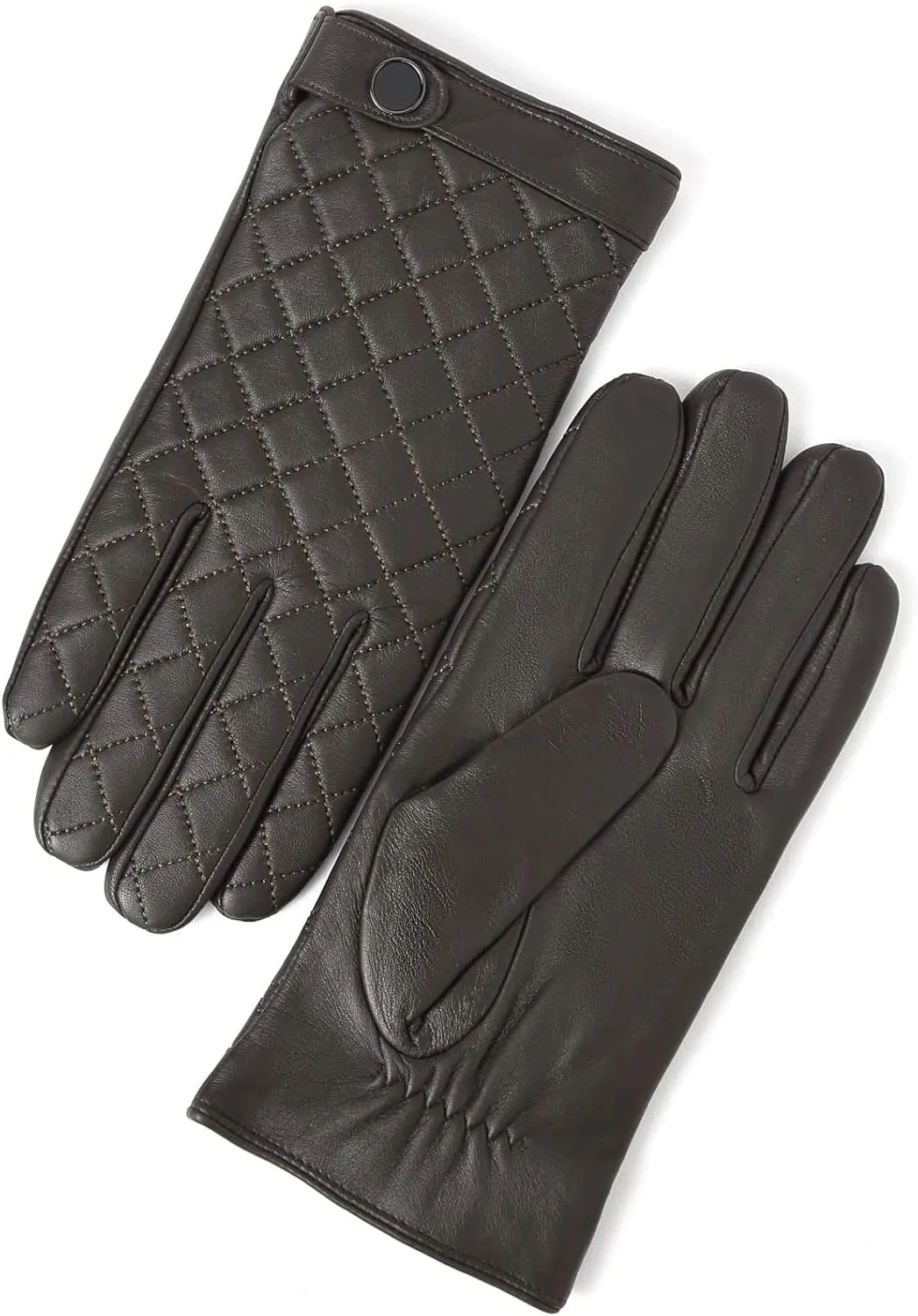 YISEVEN Men's Lambskin Quilted Leather Gloves Touchscreen