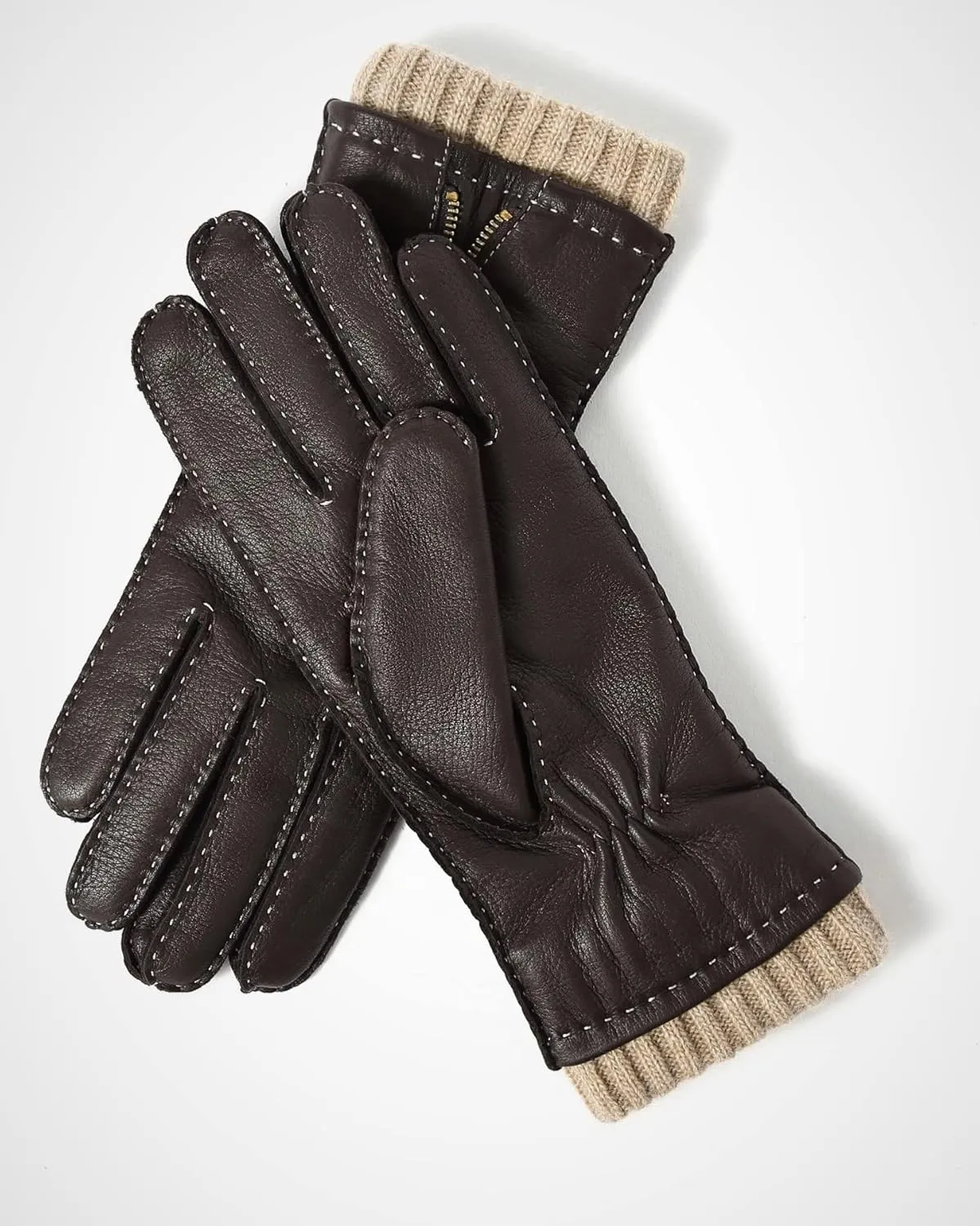 YISEVEN Women's Deerskin Leather Gloves Hand Sewn