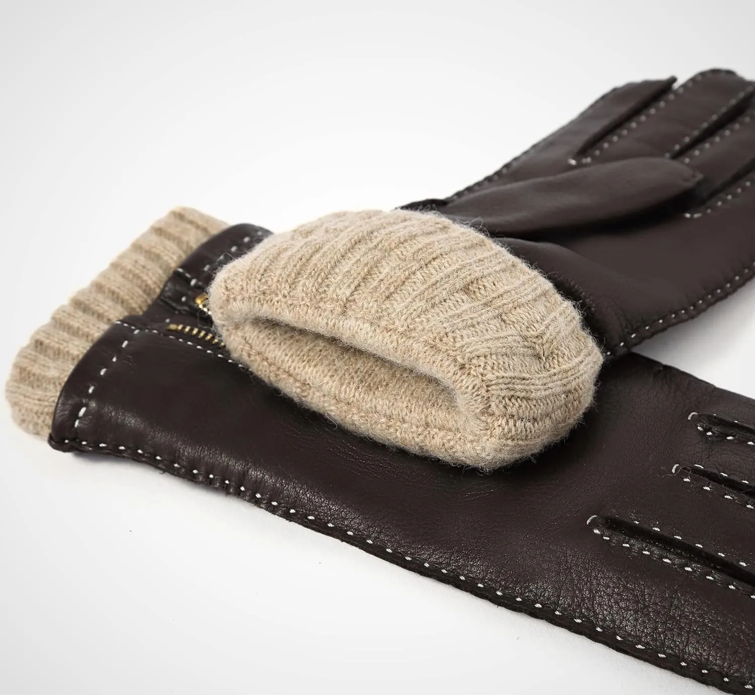 YISEVEN Women's Deerskin Leather Gloves Hand Sewn